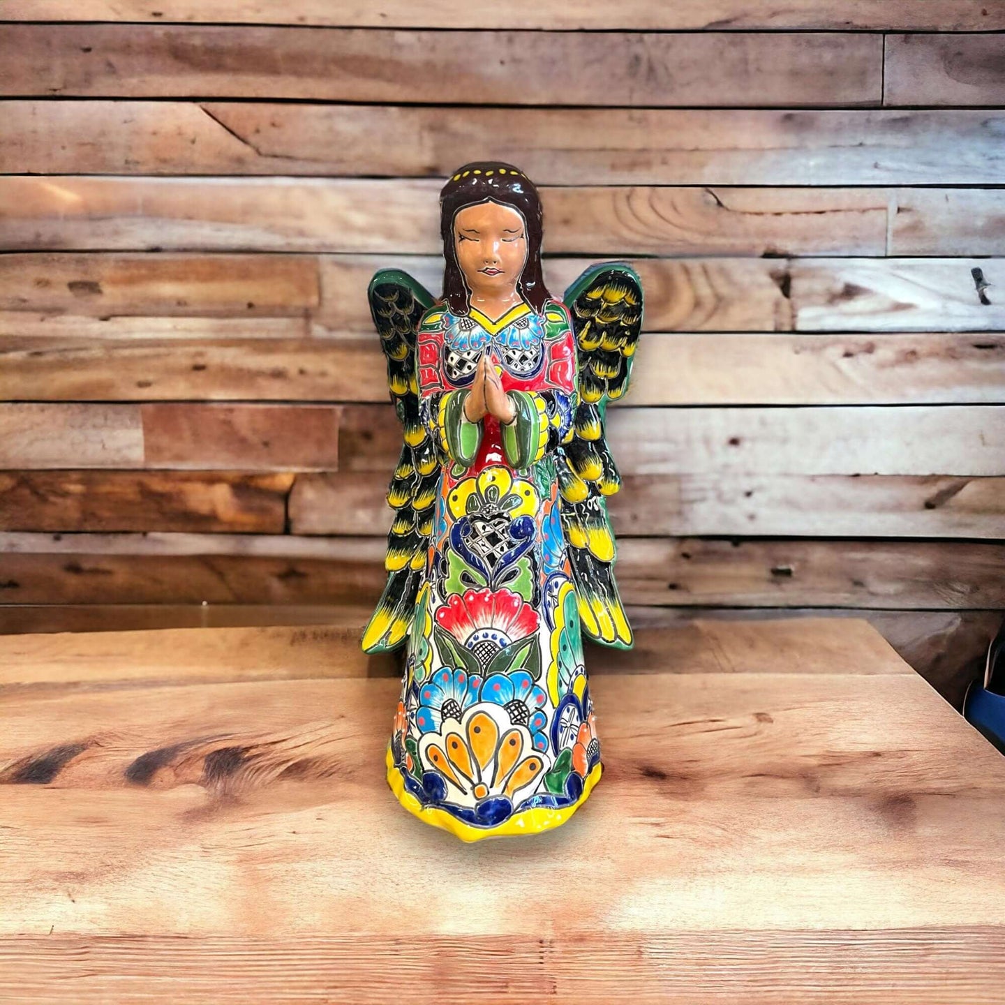 Handcrafted Talavera Angel | Medium Art Piece